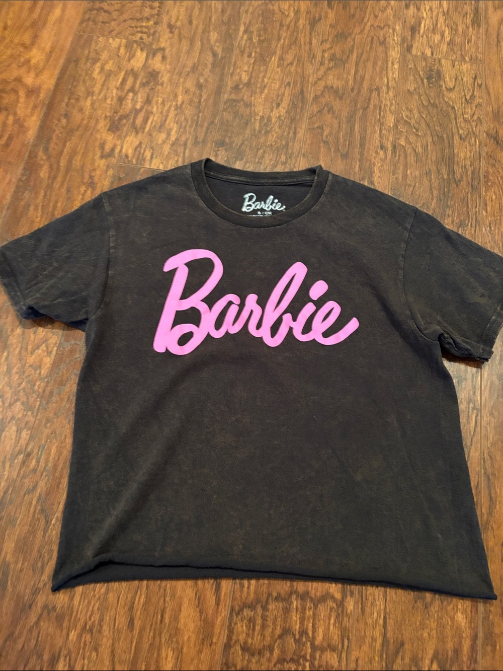 Barbie washed black crop top